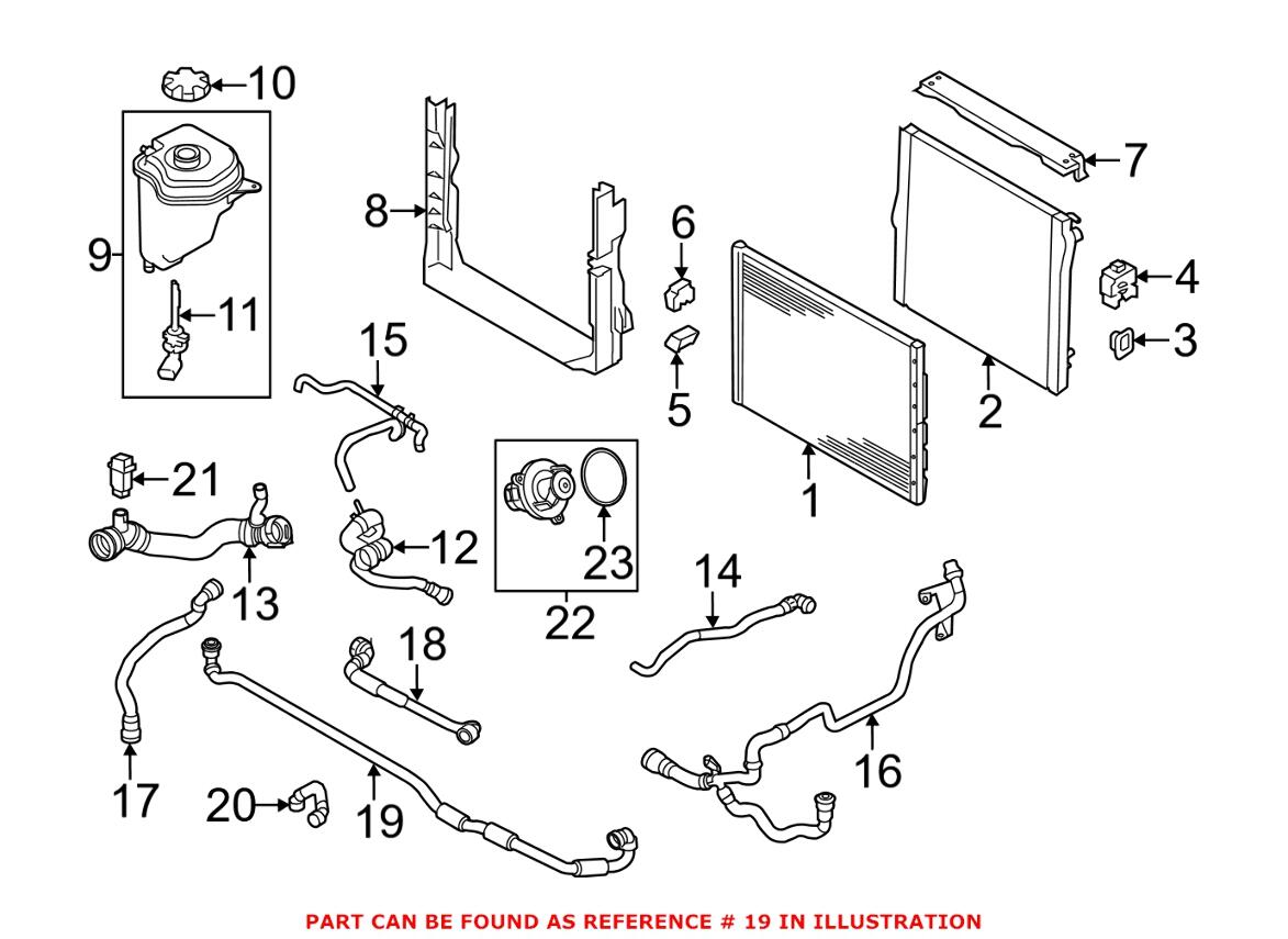 BMW Engine Coolant Hose - Lower 17127576378